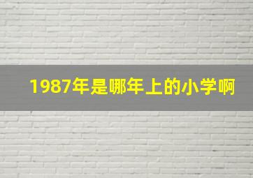 1987年是哪年上的小学啊