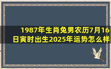 1987年生肖兔男农历7月16日寅时出生2025年运势怎么样