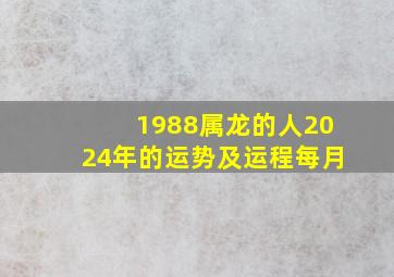 1988属龙的人2024年的运势及运程每月