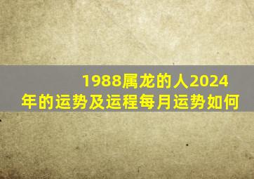 1988属龙的人2024年的运势及运程每月运势如何