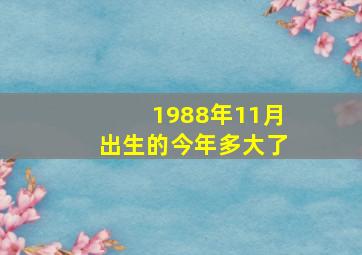 1988年11月出生的今年多大了