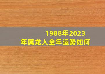 1988年2023年属龙人全年运势如何