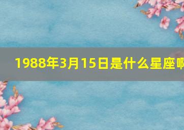 1988年3月15日是什么星座啊