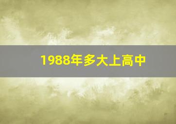 1988年多大上高中