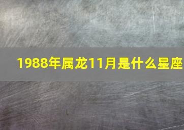 1988年属龙11月是什么星座