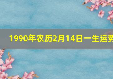 1990年农历2月14日一生运势