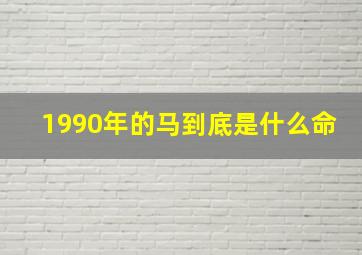 1990年的马到底是什么命