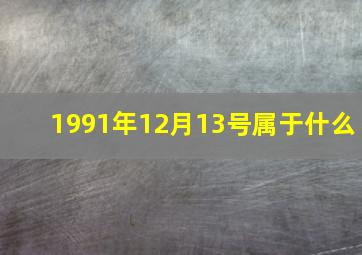 1991年12月13号属于什么