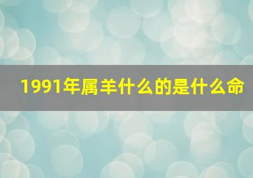 1991年属羊什么的是什么命