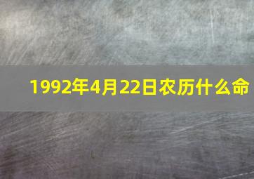 1992年4月22日农历什么命