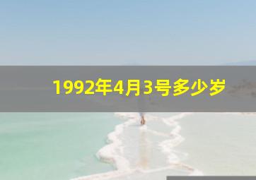 1992年4月3号多少岁