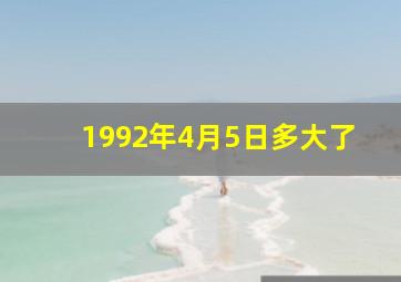 1992年4月5日多大了