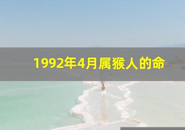 1992年4月属猴人的命