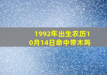 1992年出生农历10月14日命中带木吗