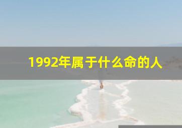 1992年属于什么命的人