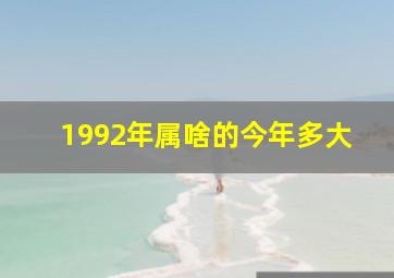 1992年属啥的今年多大