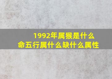 1992年属猴是什么命五行属什么缺什么属性