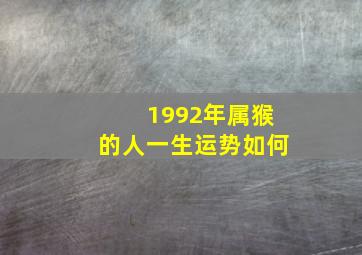 1992年属猴的人一生运势如何