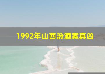 1992年山西汾酒案真凶