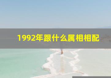 1992年跟什么属相相配