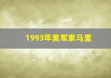 1993年美军索马里