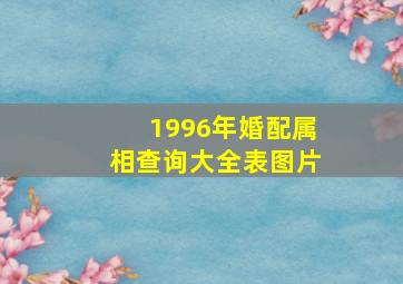 1996年婚配属相查询大全表图片