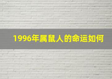 1996年属鼠人的命运如何