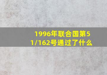 1996年联合国第51/162号通过了什么