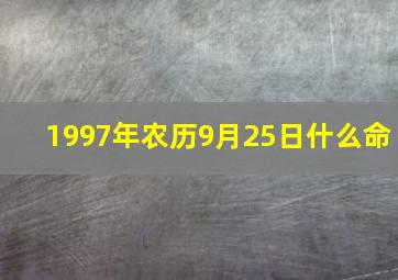 1997年农历9月25日什么命