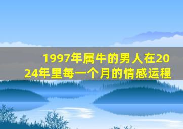 1997年属牛的男人在2024年里每一个月的情感运程