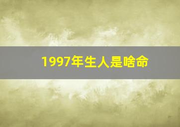 1997年生人是啥命