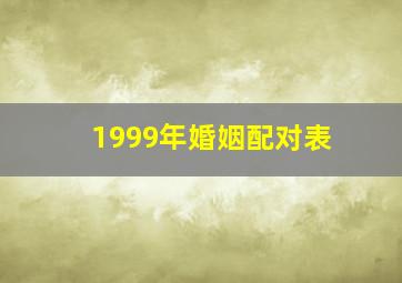 1999年婚姻配对表