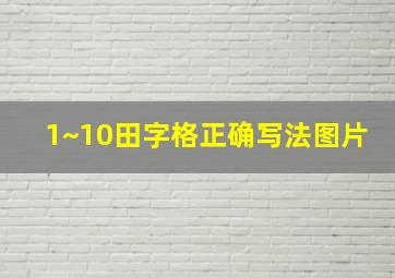 1~10田字格正确写法图片