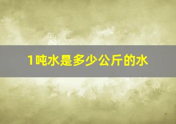 1吨水是多少公斤的水