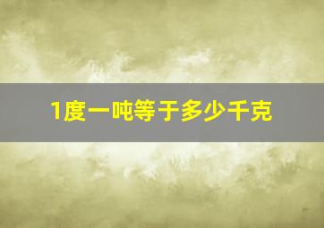 1度一吨等于多少千克