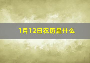 1月12日农历是什么