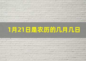 1月21日是农历的几月几日