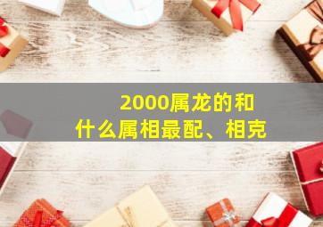 2000属龙的和什么属相最配、相克