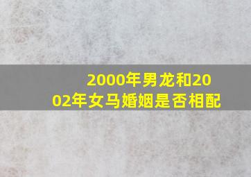 2000年男龙和2002年女马婚姻是否相配