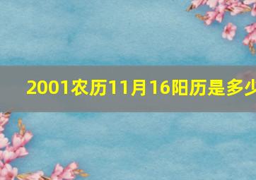 2001农历11月16阳历是多少