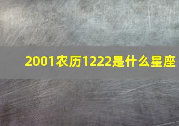 2001农历1222是什么星座