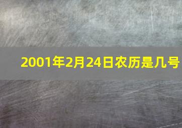 2001年2月24日农历是几号