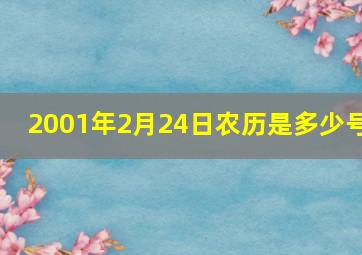 2001年2月24日农历是多少号