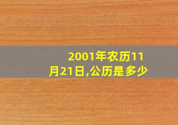 2001年农历11月21日,公历是多少