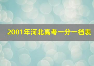 2001年河北高考一分一档表