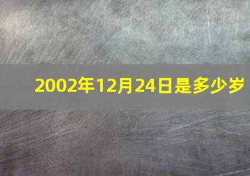 2002年12月24日是多少岁