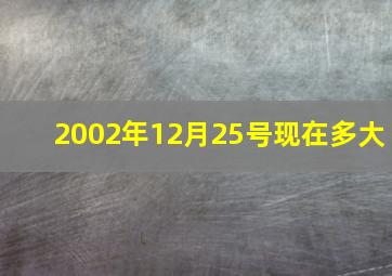 2002年12月25号现在多大