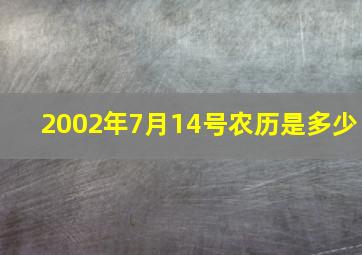 2002年7月14号农历是多少