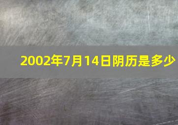 2002年7月14日阴历是多少