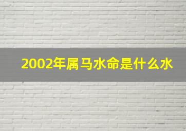 2002年属马水命是什么水